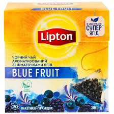 Thé noir Lipton - Fruits bleus - Sachets pyramidaux de qualité supérieure disponible au Mali